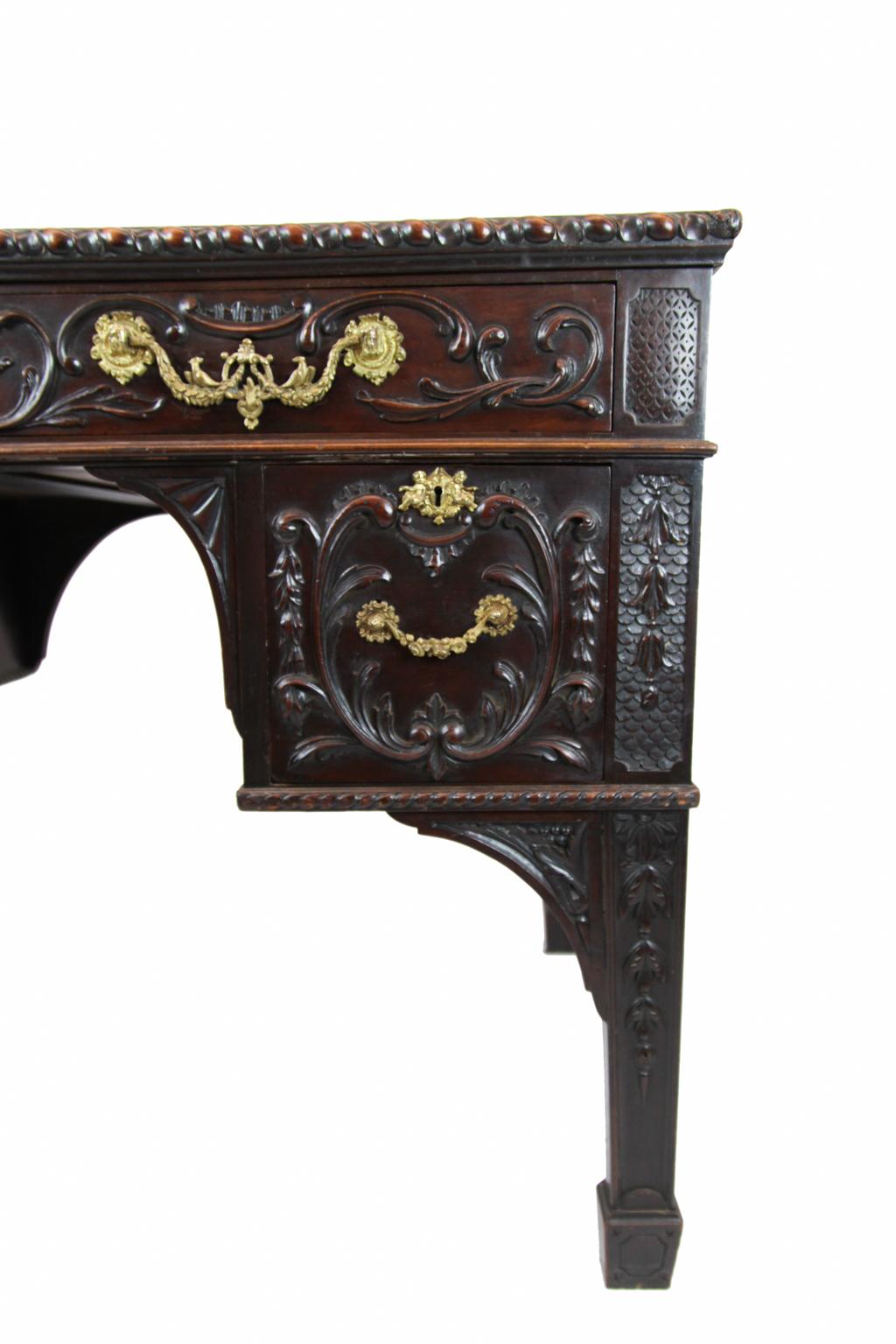 Carved 19th Century Chippendale Directoire Style Ladies Desk