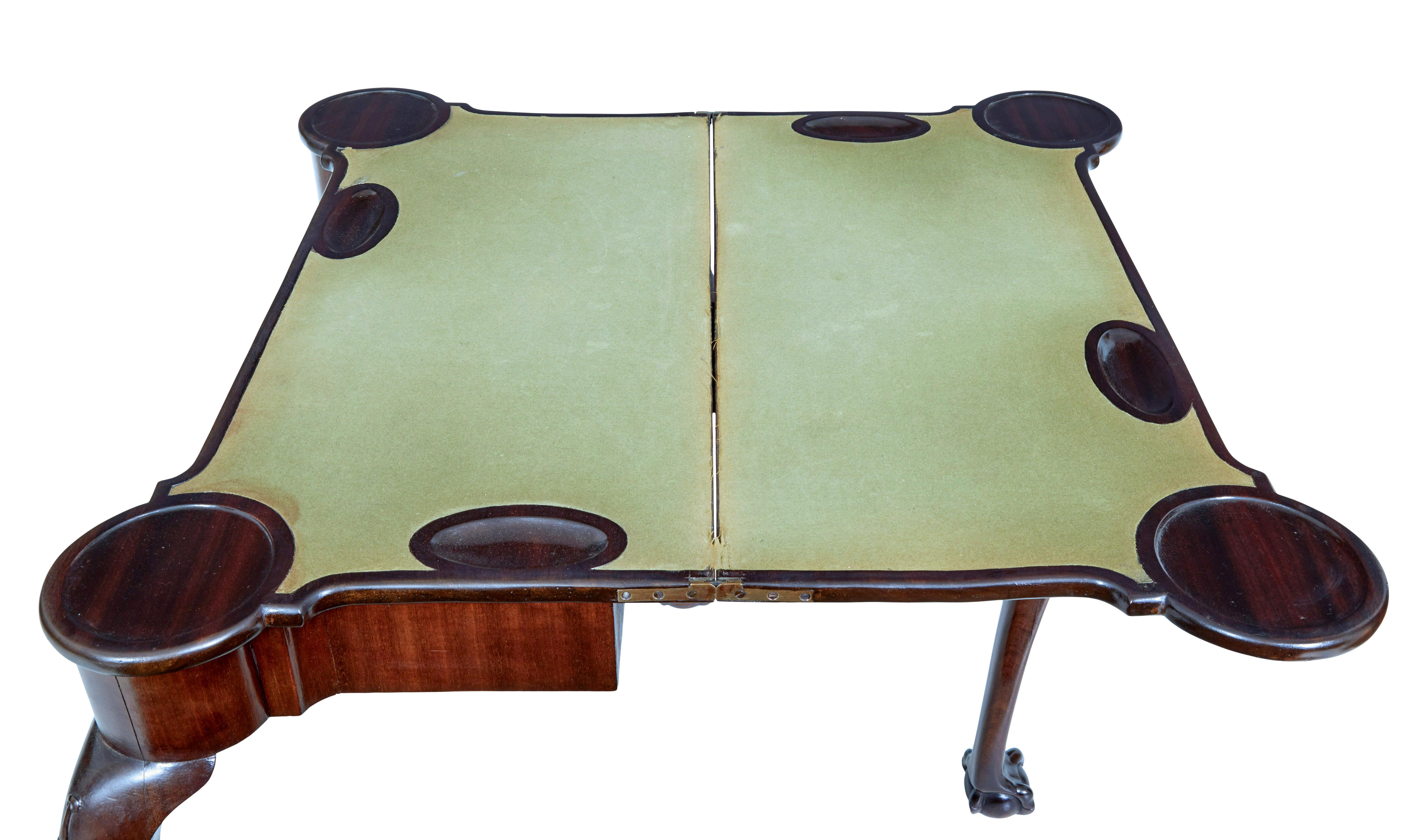 Anglais Table à cartes en acajou de style Revive Chippendale du 19e siècle en vente