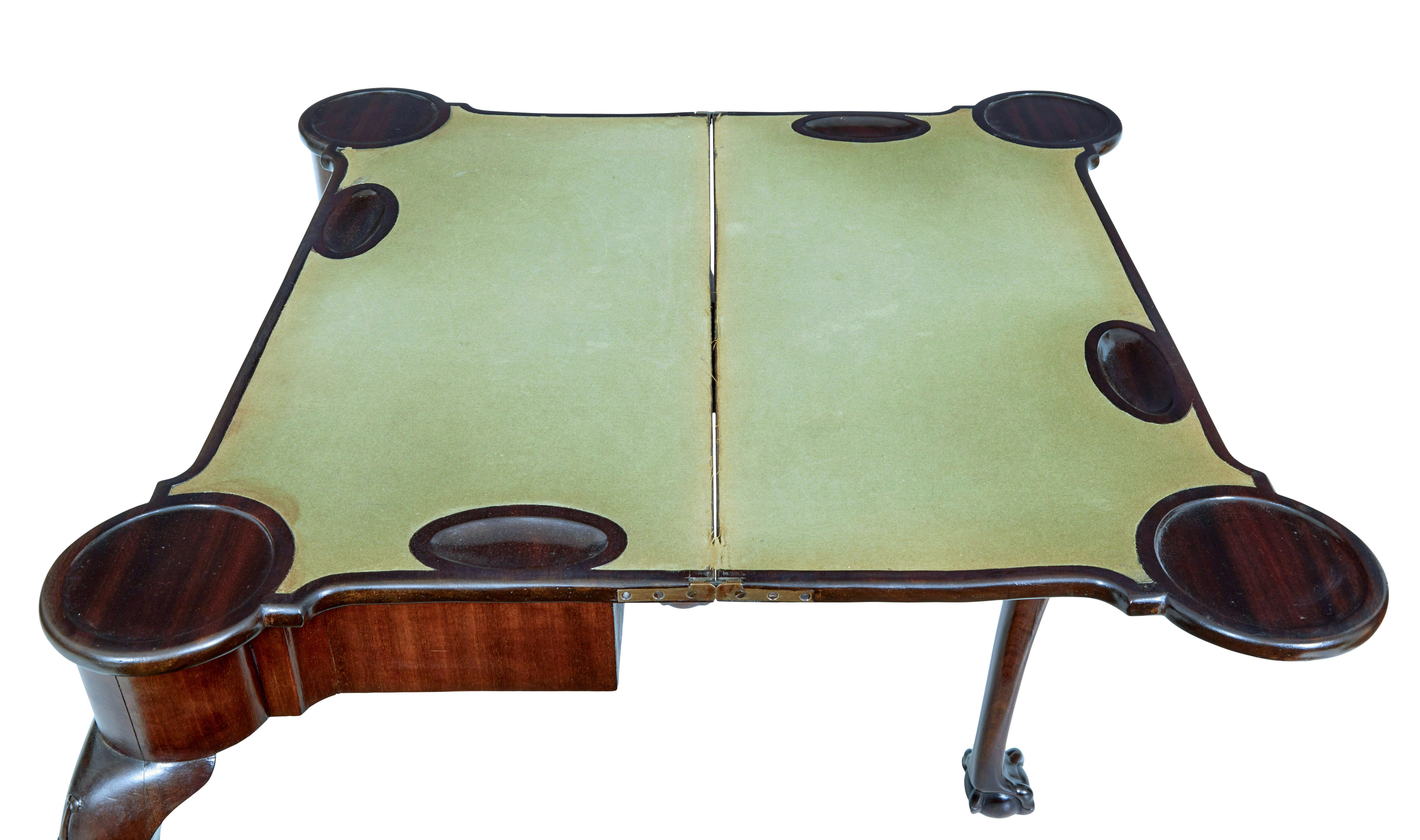Chippendale Table à cartes en acajou de style chippendale du 19e siècle en vente