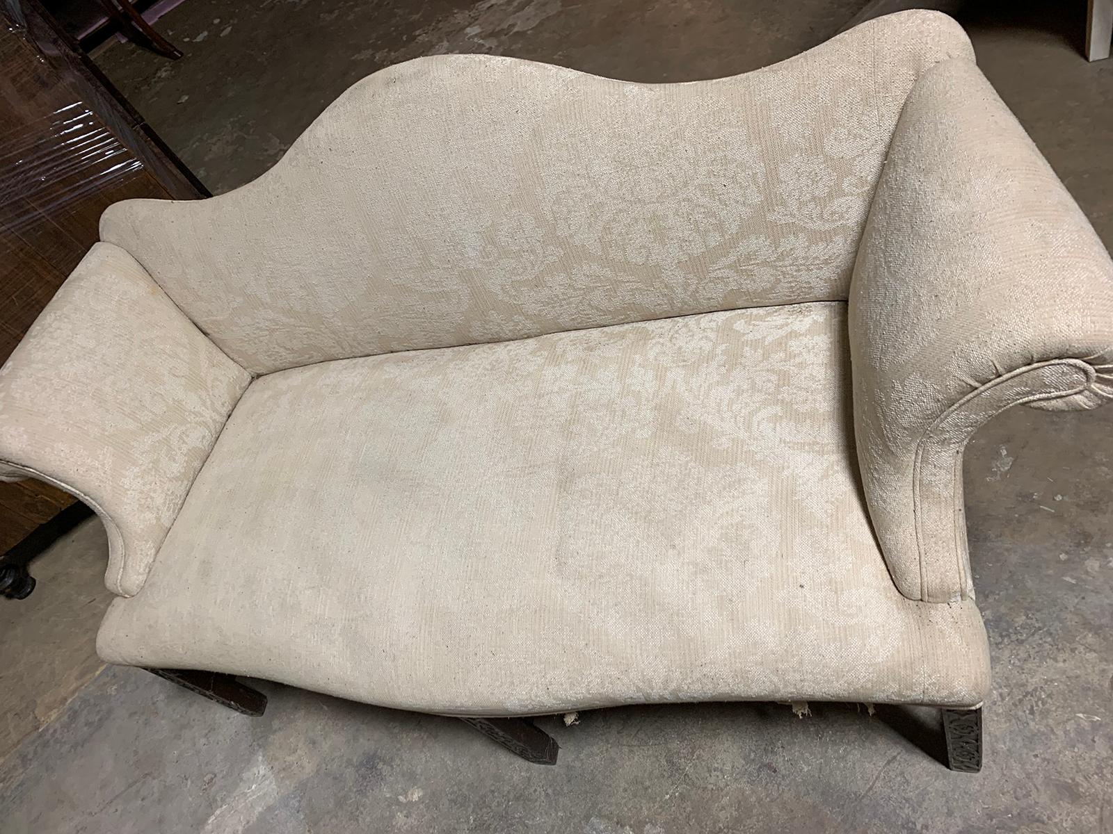 19th Century Chippendale Style Blind/Open Fretwork Small Sofa 8