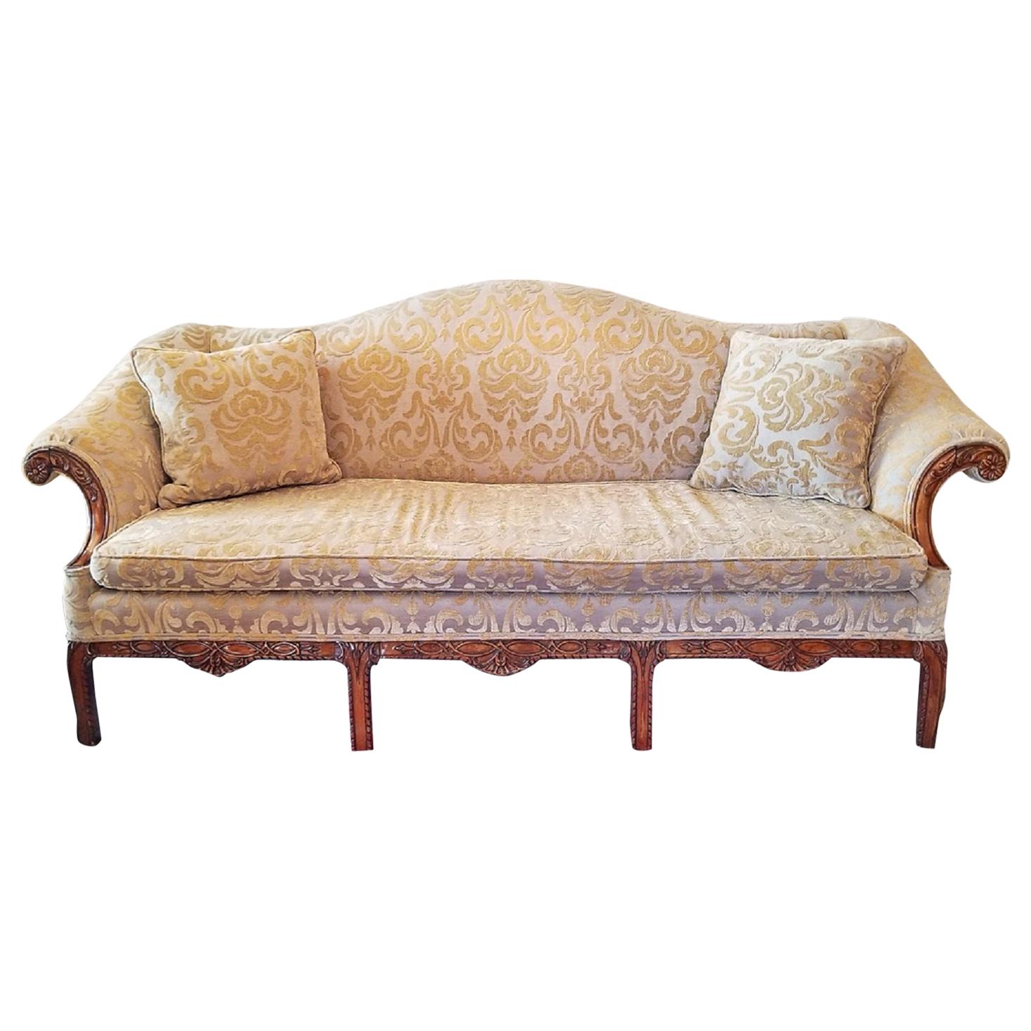 19th Century Chippendale Style Camel Back Sofa