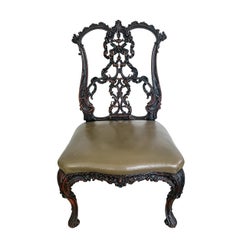 19th Century Chippendale Carved Chair, Ribband-Style