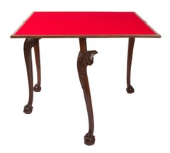 19th Century Chippendale Style Clawfoot Folding Card Table, Games Table