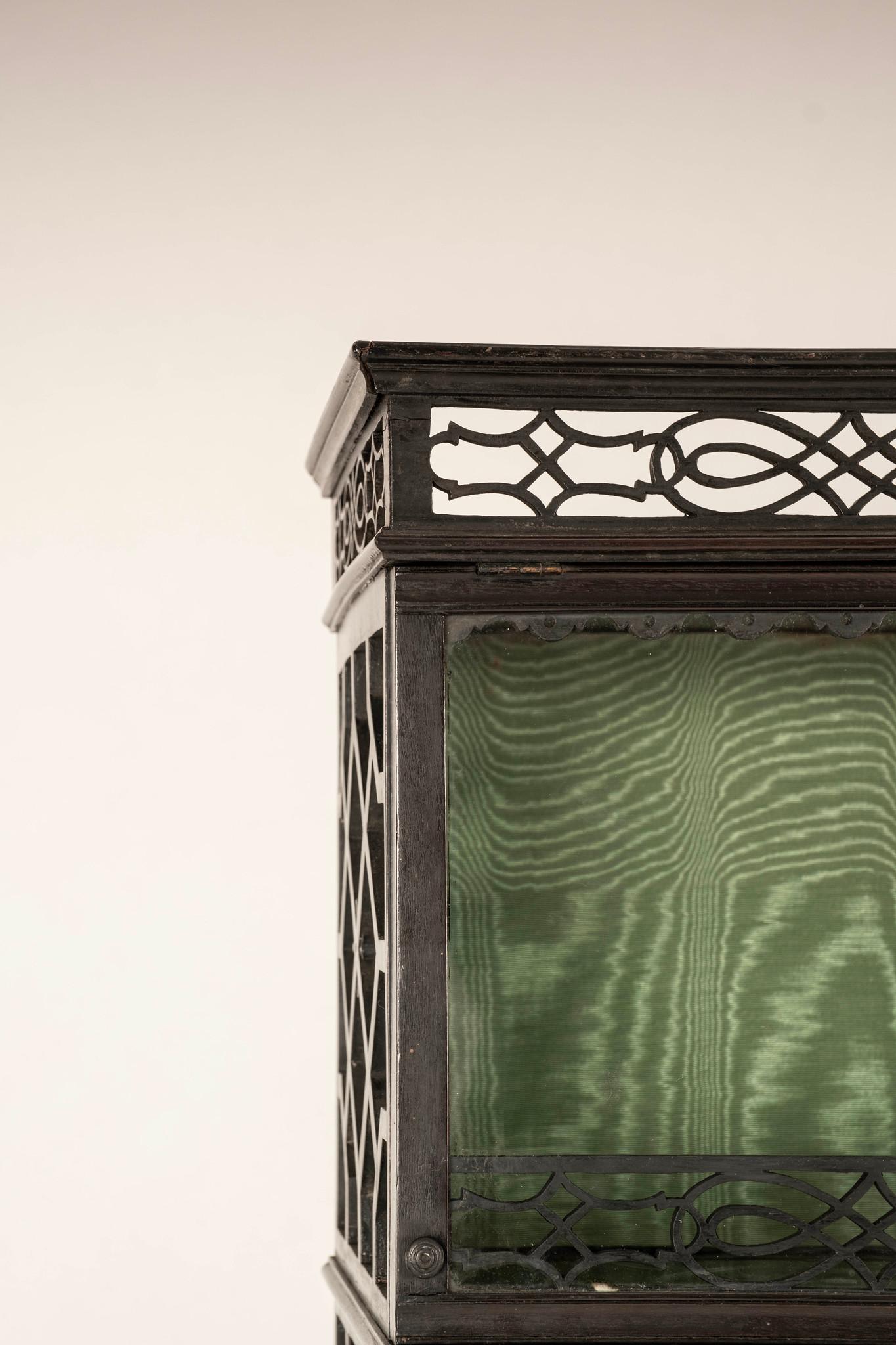 Ebonized 19th Century Chippendale Style Glass Display Case For Sale