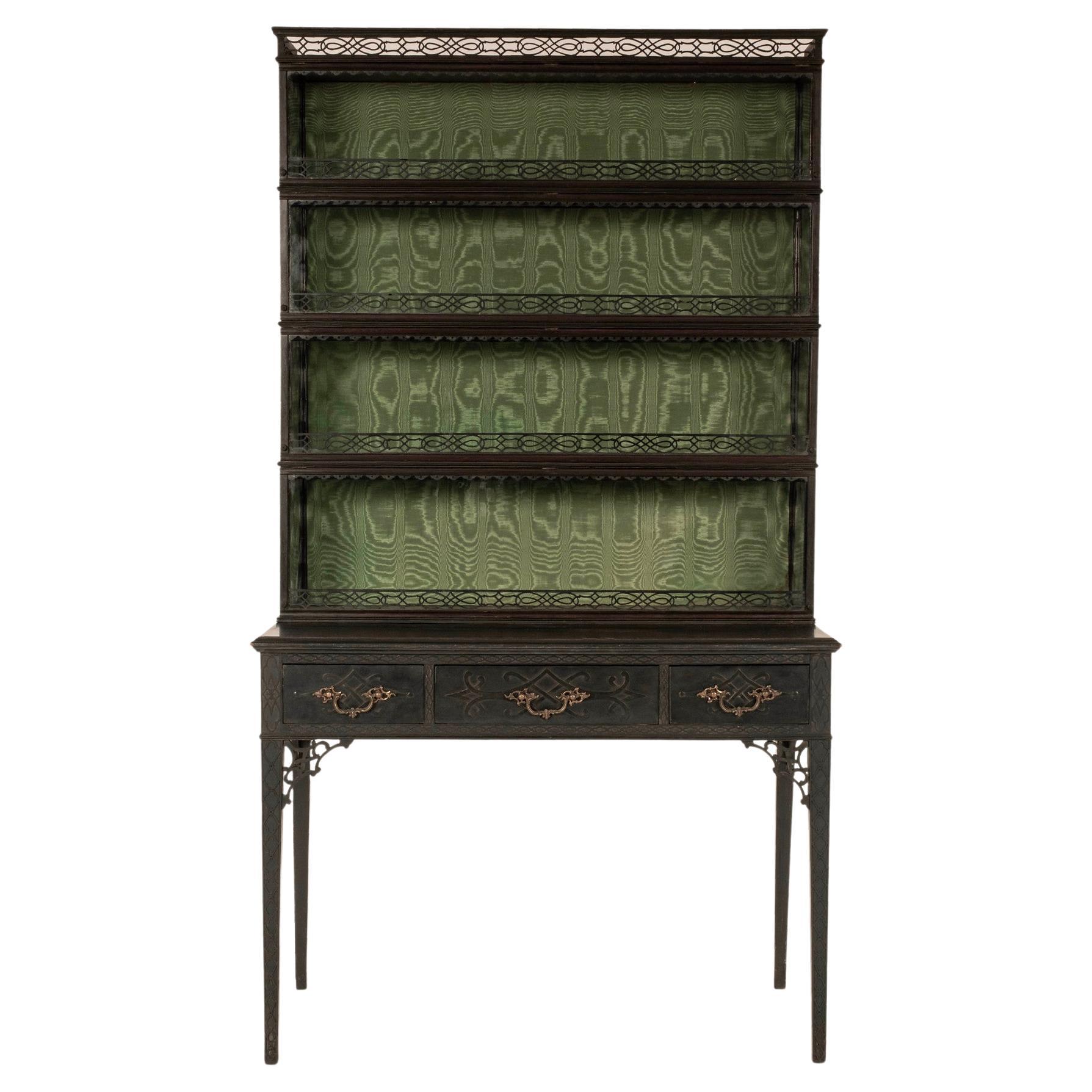 19th Century Chippendale Style Glass Display Case For Sale