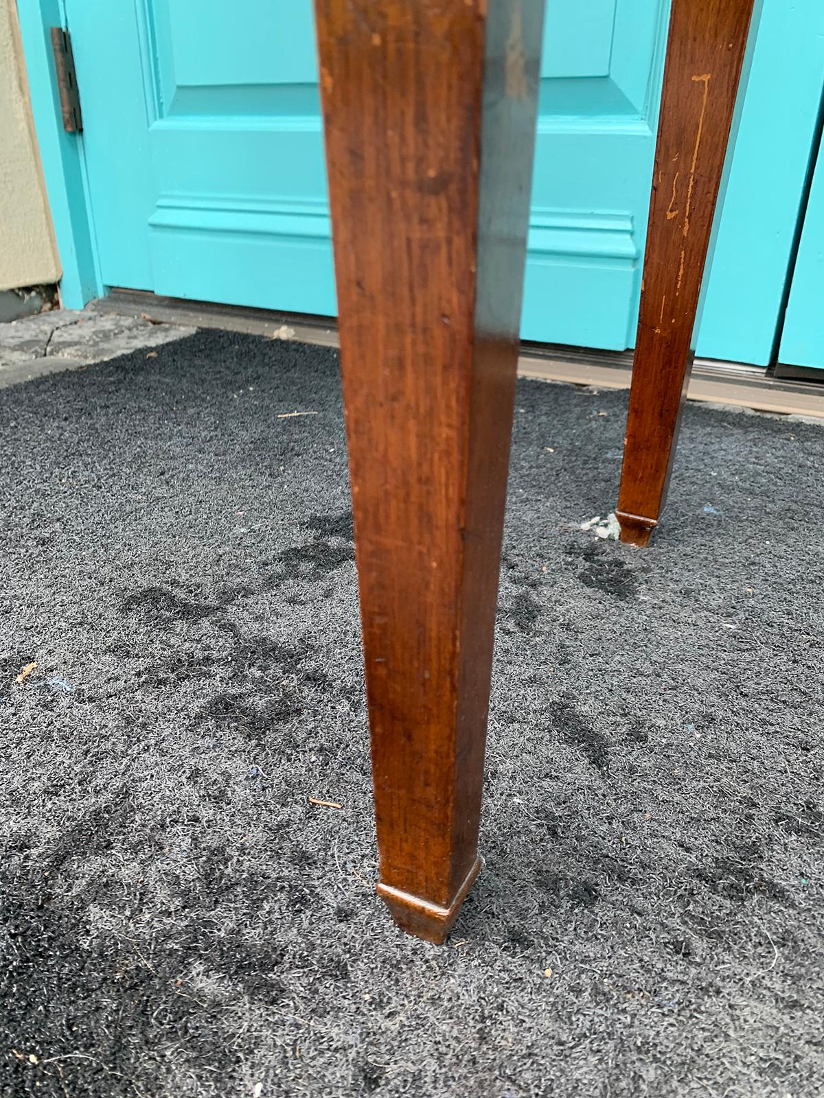 19th Century Chippendale Style Mahogany Flip Top Card Table with Leather Top 7