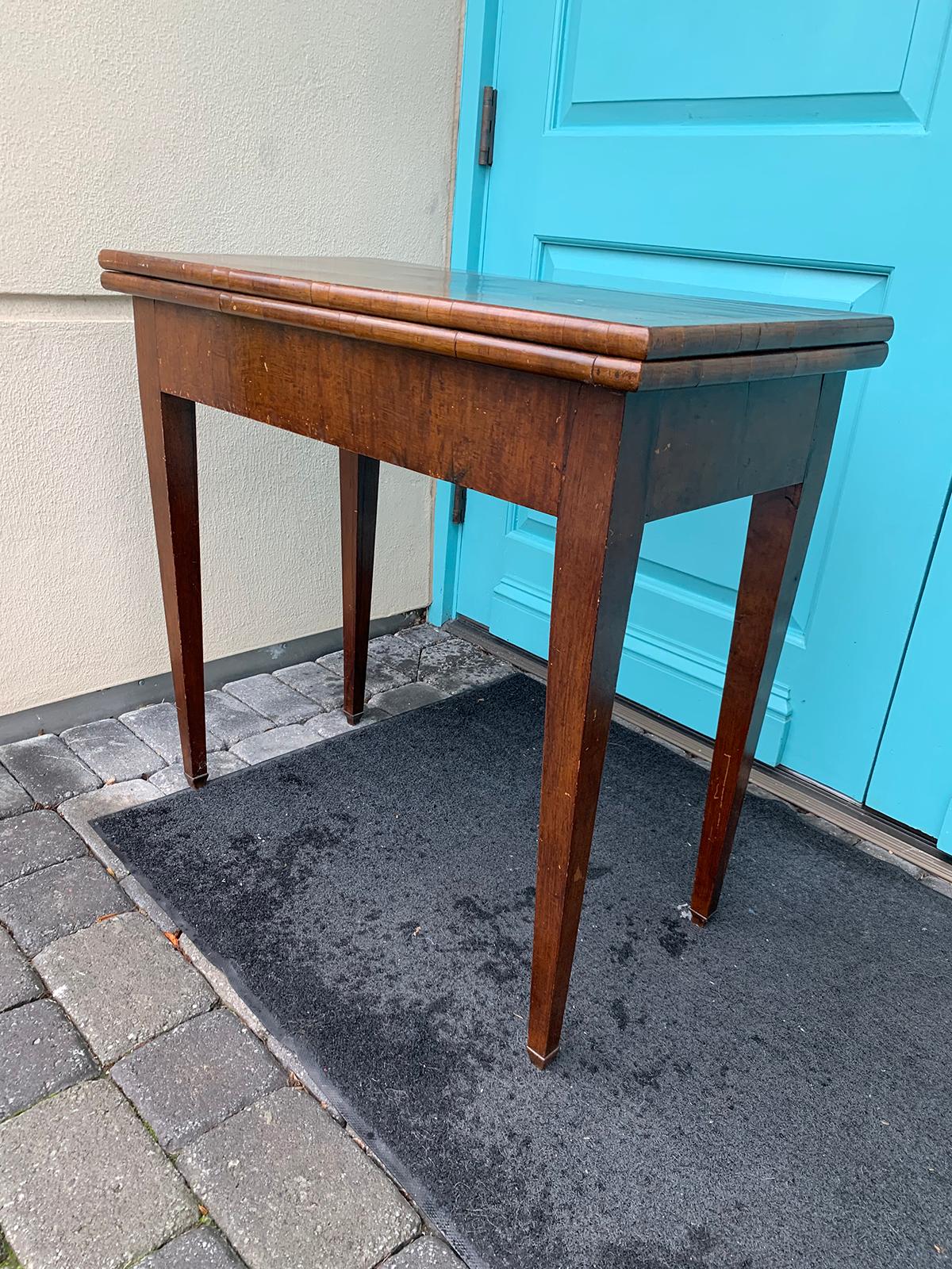 leather top card table