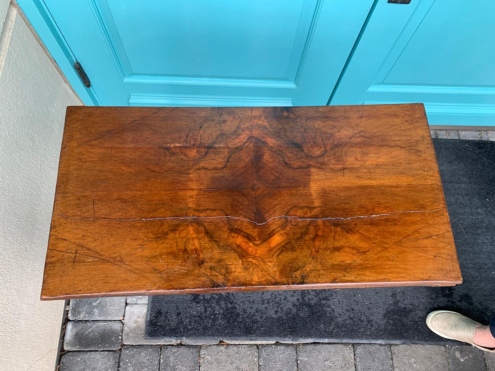 19th Century Chippendale Style Mahogany Flip Top Card Table with Leather Top In Good Condition In Atlanta, GA