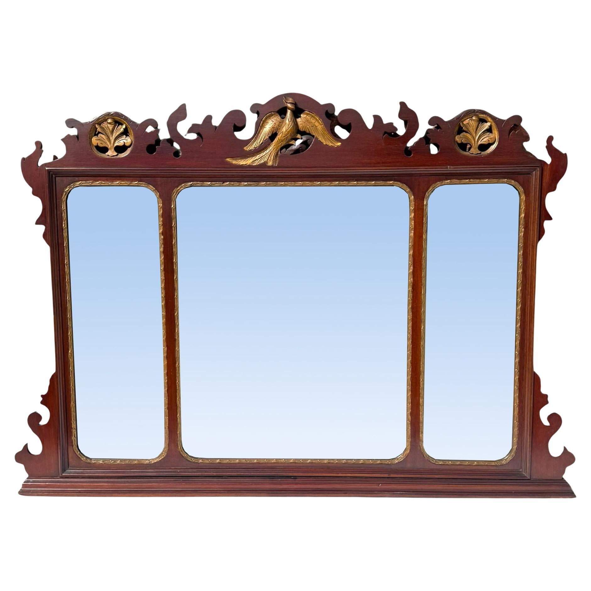 19th Century Chippendale Style Mahogany Mirror