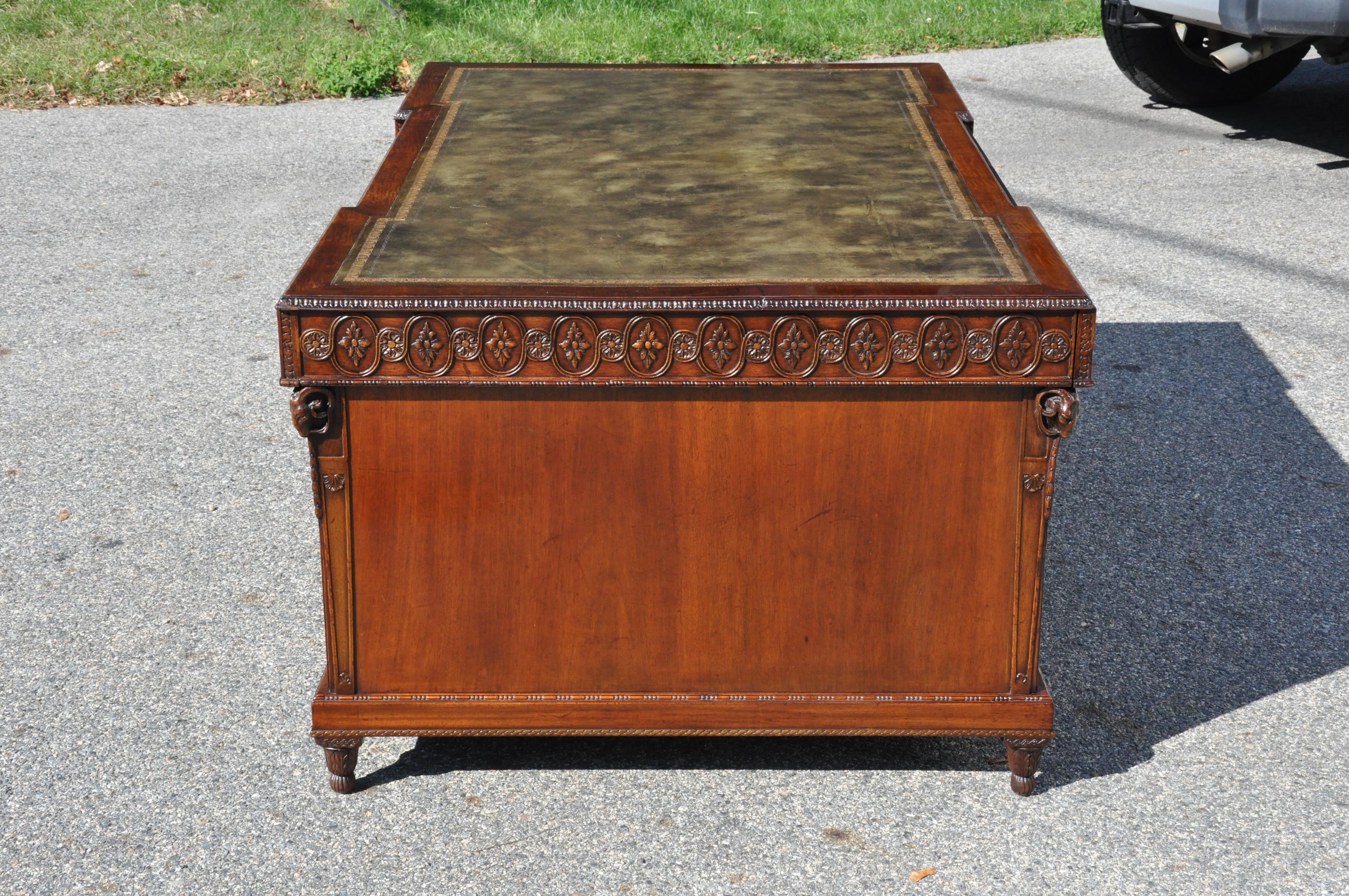 19th Century Chippendale Style Mahogany Partner's Desk 5