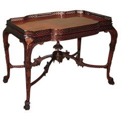 19th Century Chippendale Style Mahogany Silver Table