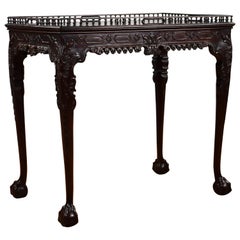 19th Century Chippendale Style Mahogany Silver Table