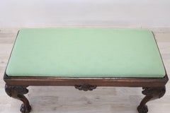 19th Century Chippendale Style Walnut Pouf or Small Bench