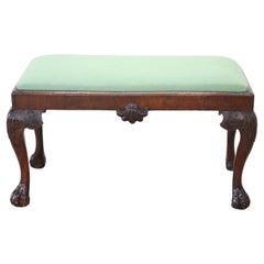 19th Century Chippendale Style Walnut Pouf or Small Bench