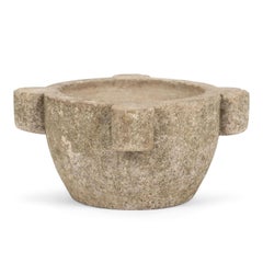 19th Century Chiseled French Stone Mortar