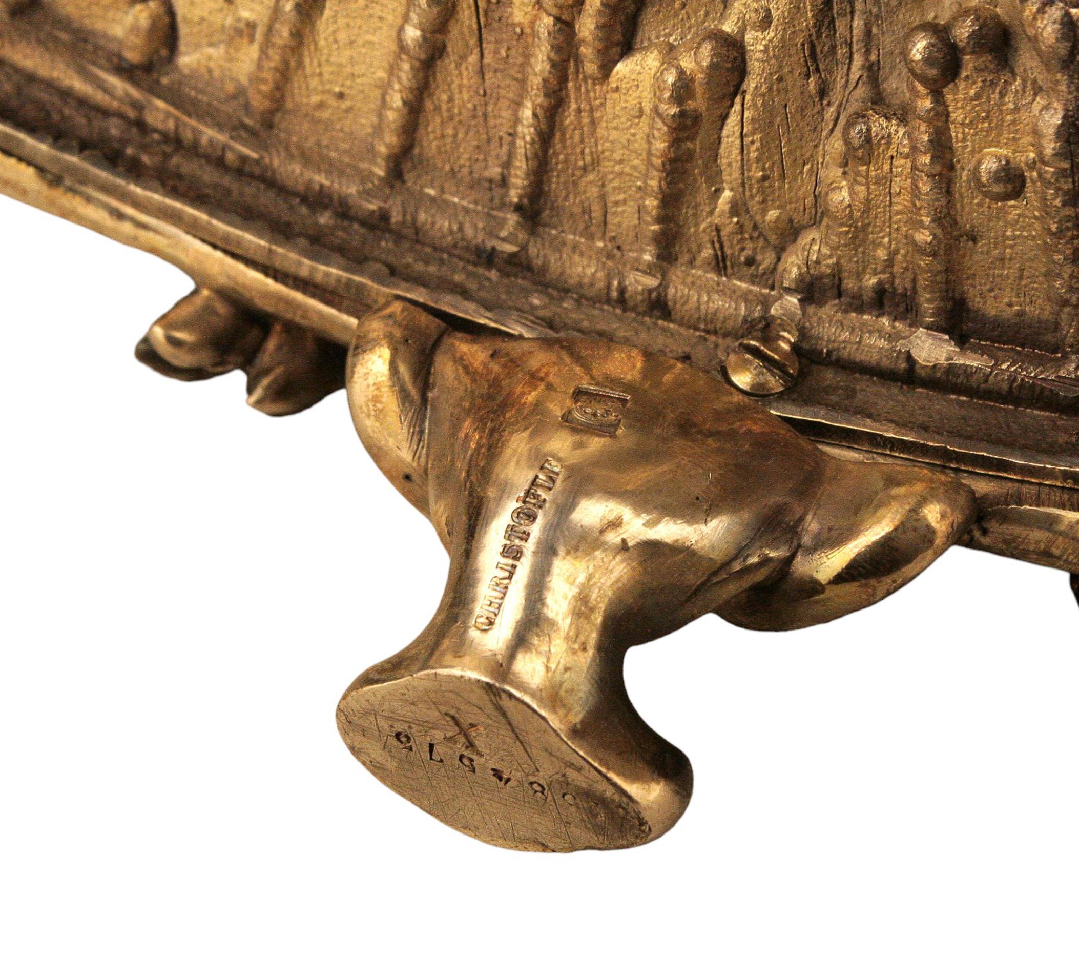 Centrotavola Epergne argentato di Christofle del XIX secolo con vetro Baccarat, Francia in vendita 3