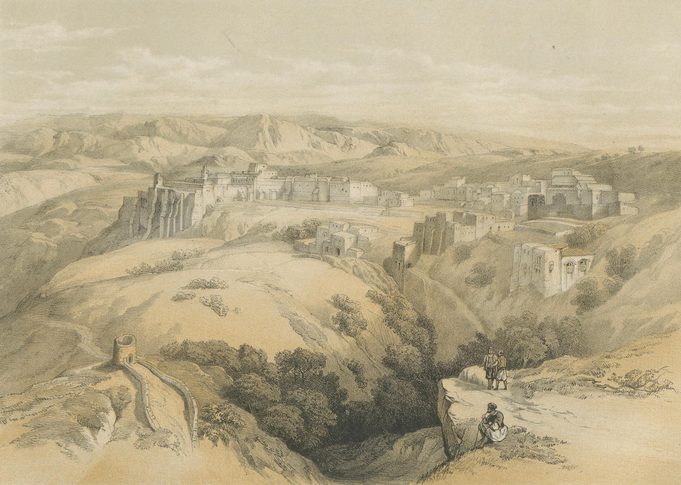 Mid-19th Century 19th-Century Chromolithograph of Bethlehem – Biblical Landscape of 1862 For Sale
