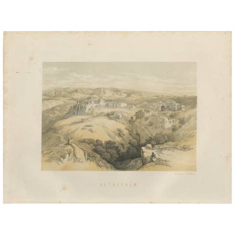 19th-Century Chromolithograph of Bethlehem – Biblical Landscape of 1862