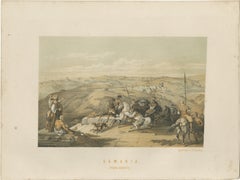 19th-Century Chromolithograph of Samaria, Israël – Historical Biblical Scene