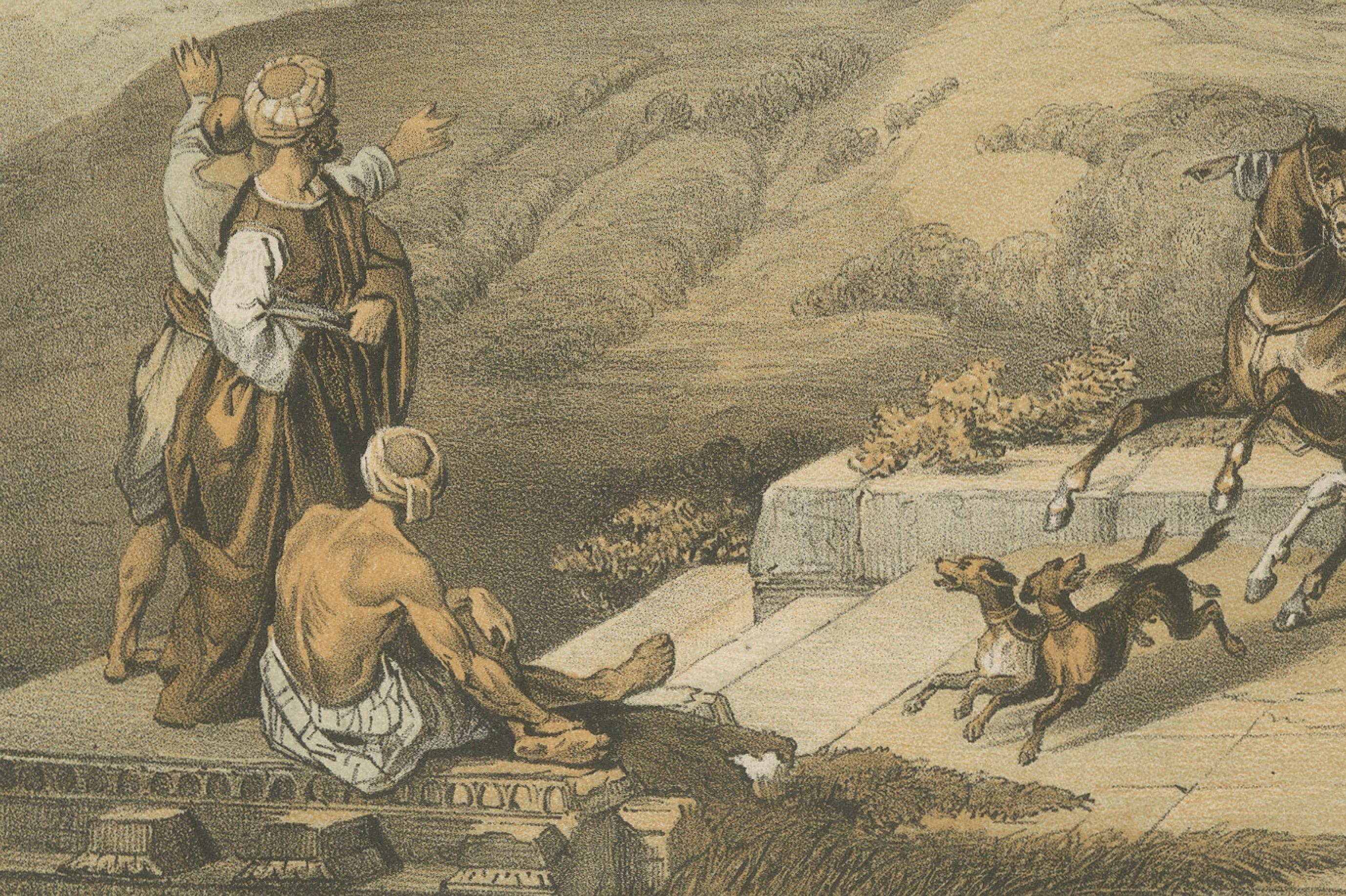 Mid-19th Century 19th-Century Chromolithograph of Samaria, Israël – Historical Biblical Scene For Sale