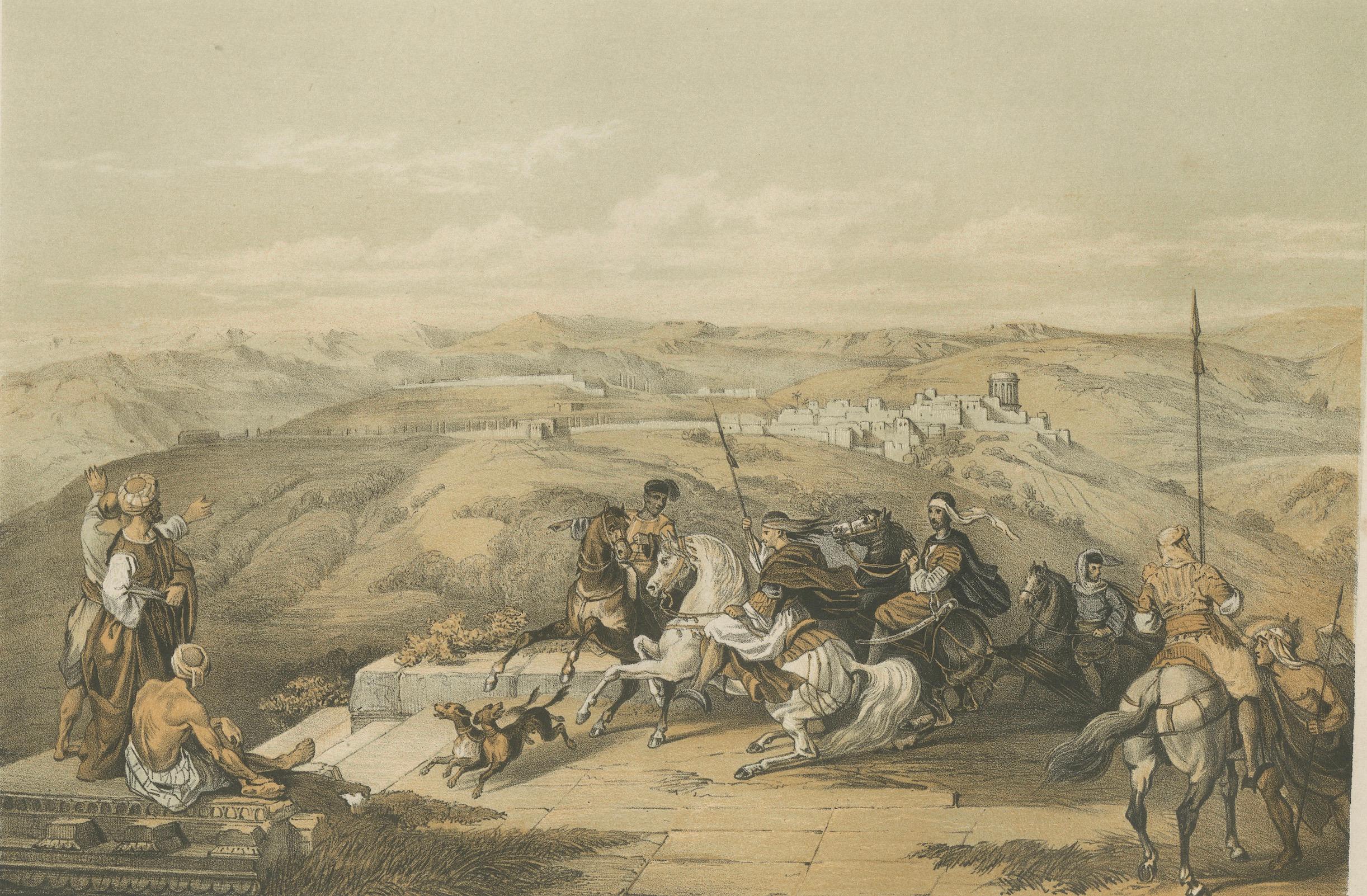 19th-Century Chromolithograph of Samaria, Israël – Historical Biblical Scene For Sale 1