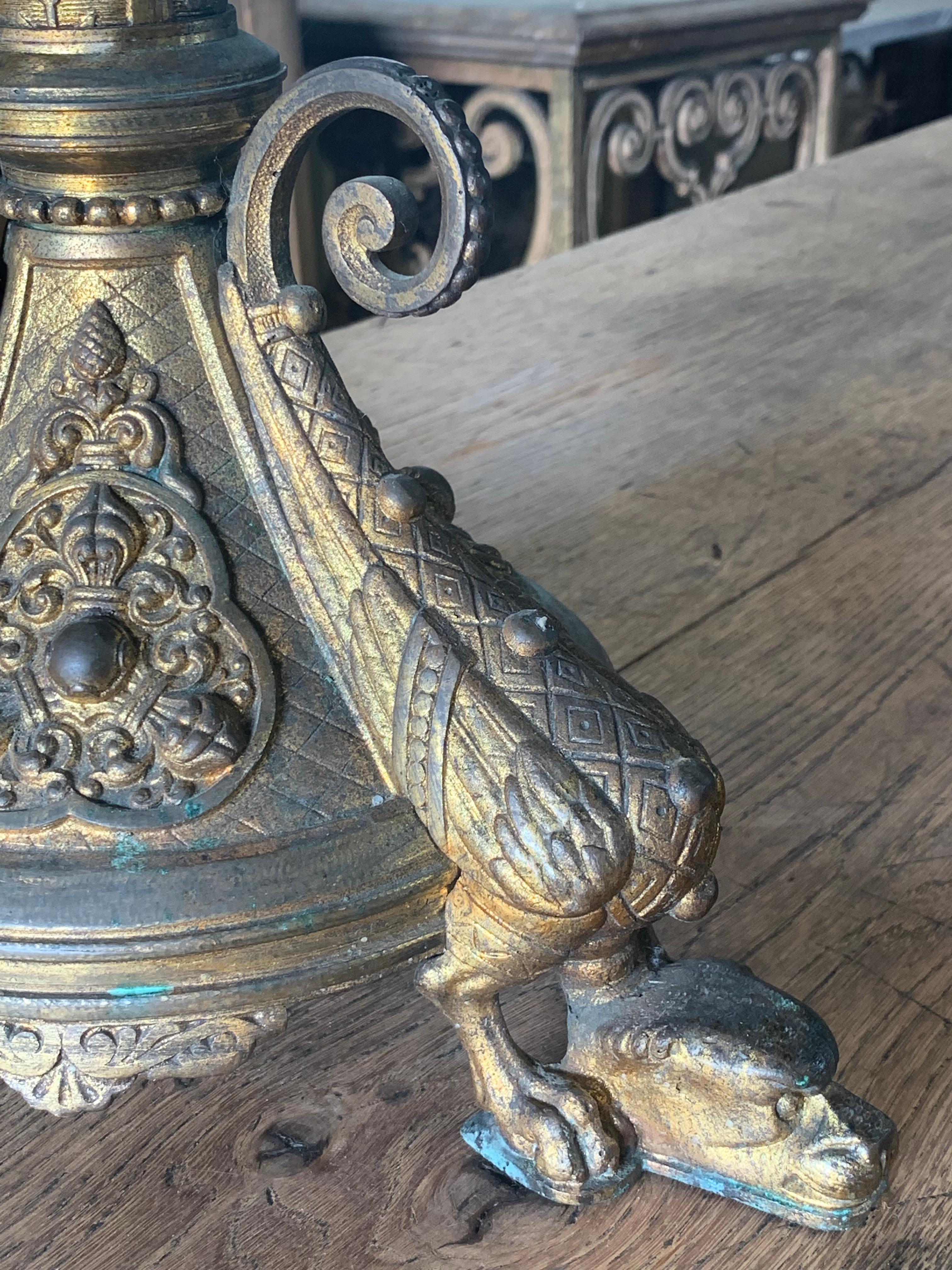 19th Century Church Altar Candlestick  For Sale 1