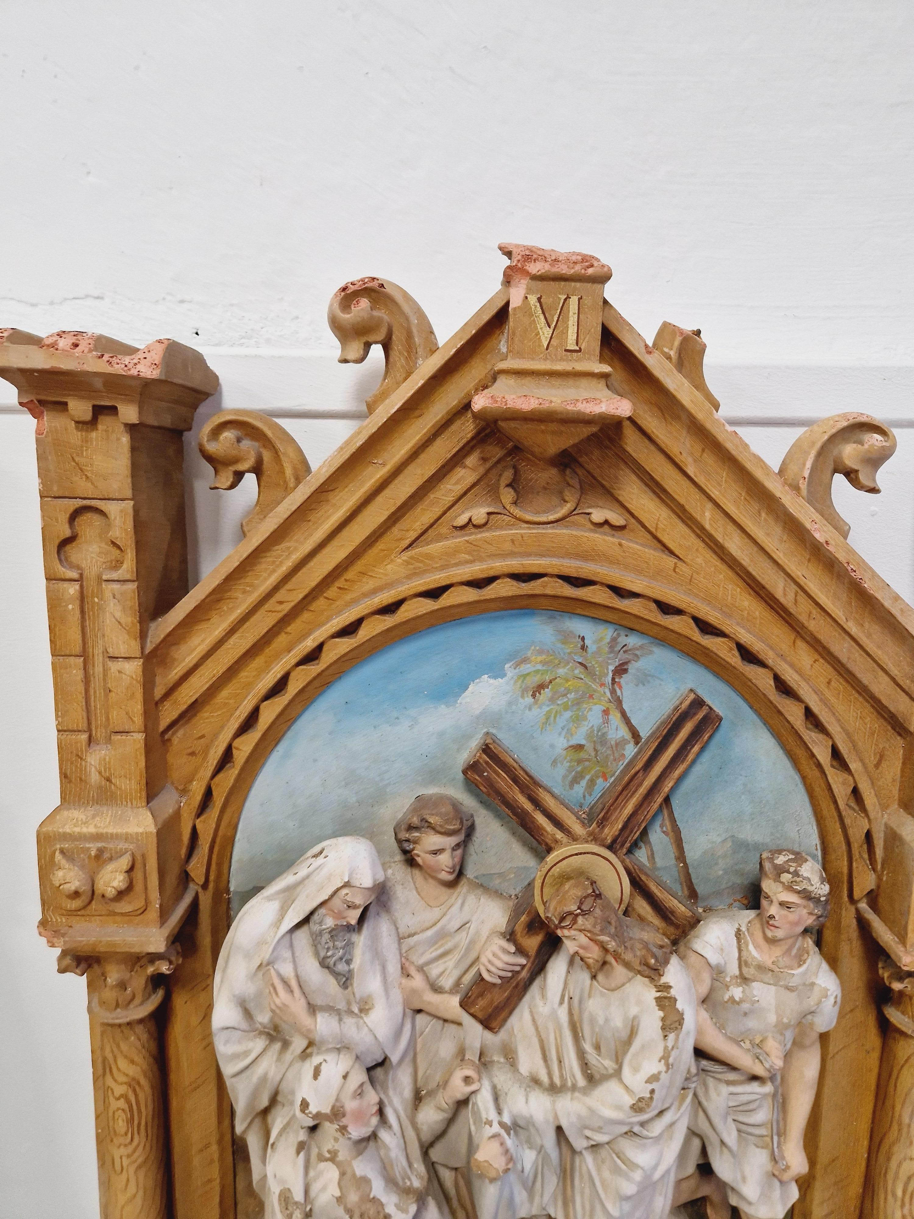 19th Century Church Sculptures Stations of the cross x 10 For Sale 7