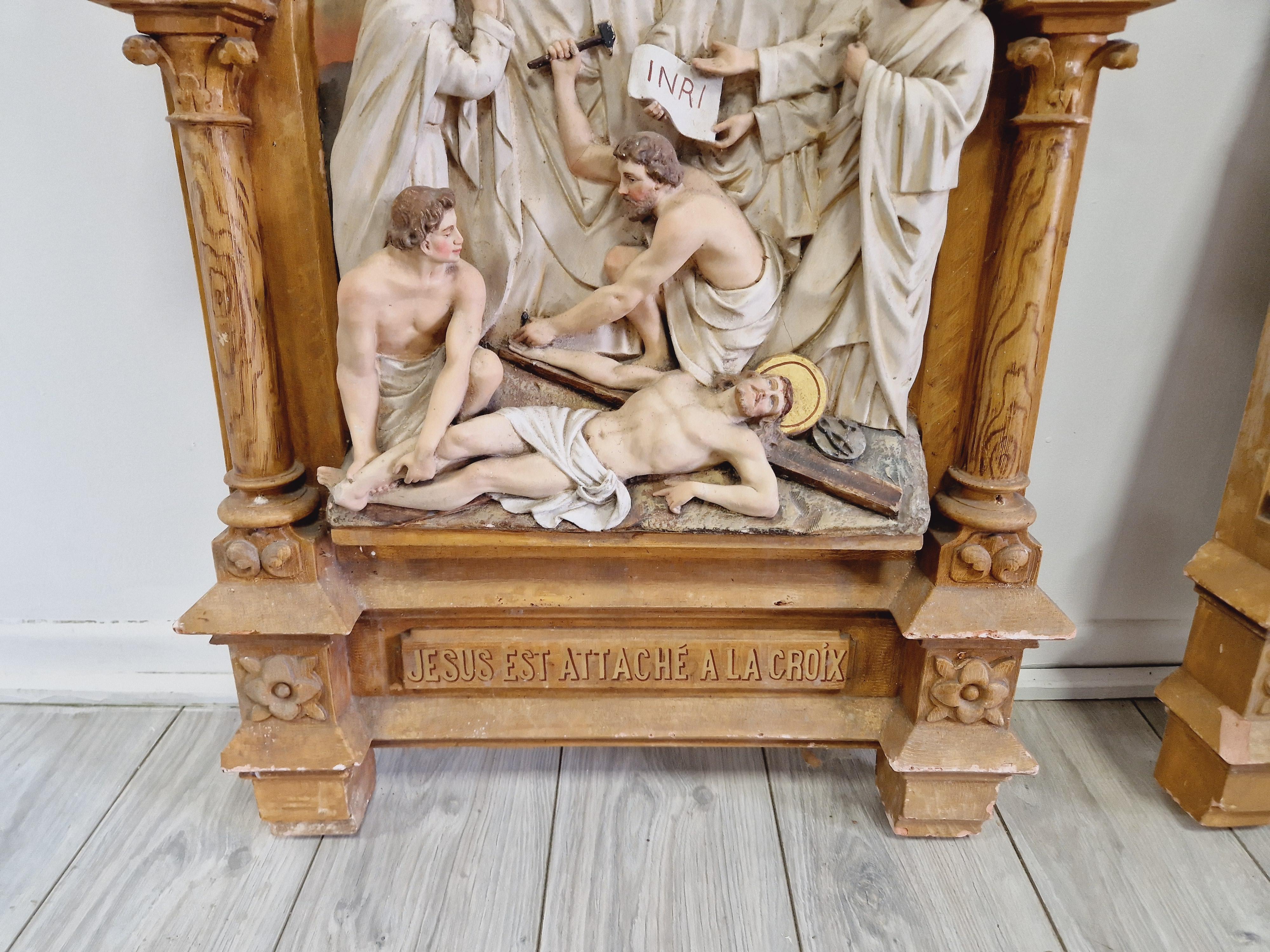 19th Century Church Sculptures Stations of the cross x 10 For Sale 12