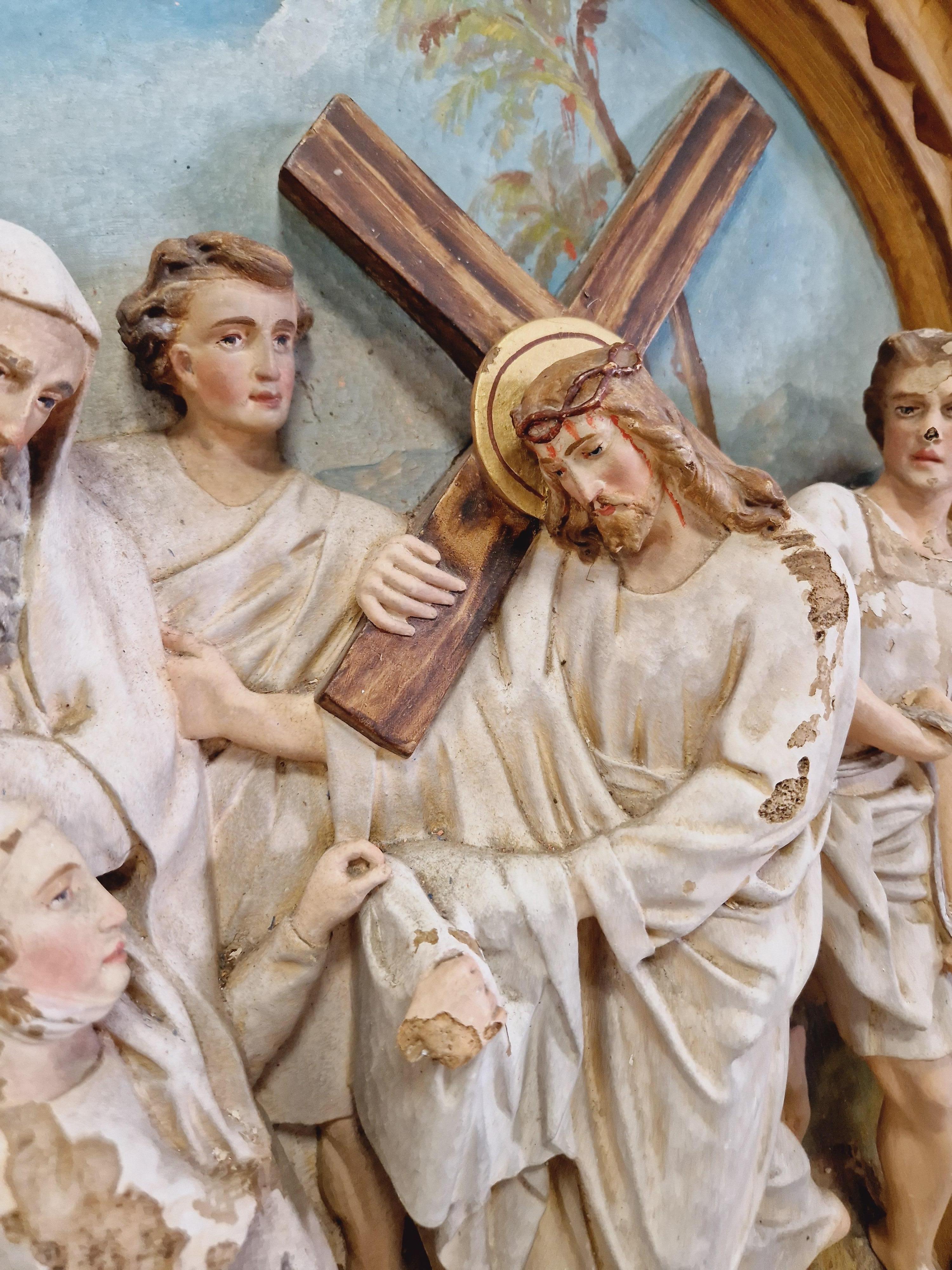19th Century Church Sculptures Stations of the cross x 10 For Sale 2