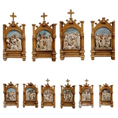 19th Century Church Sculptures Stations of the cross x 10