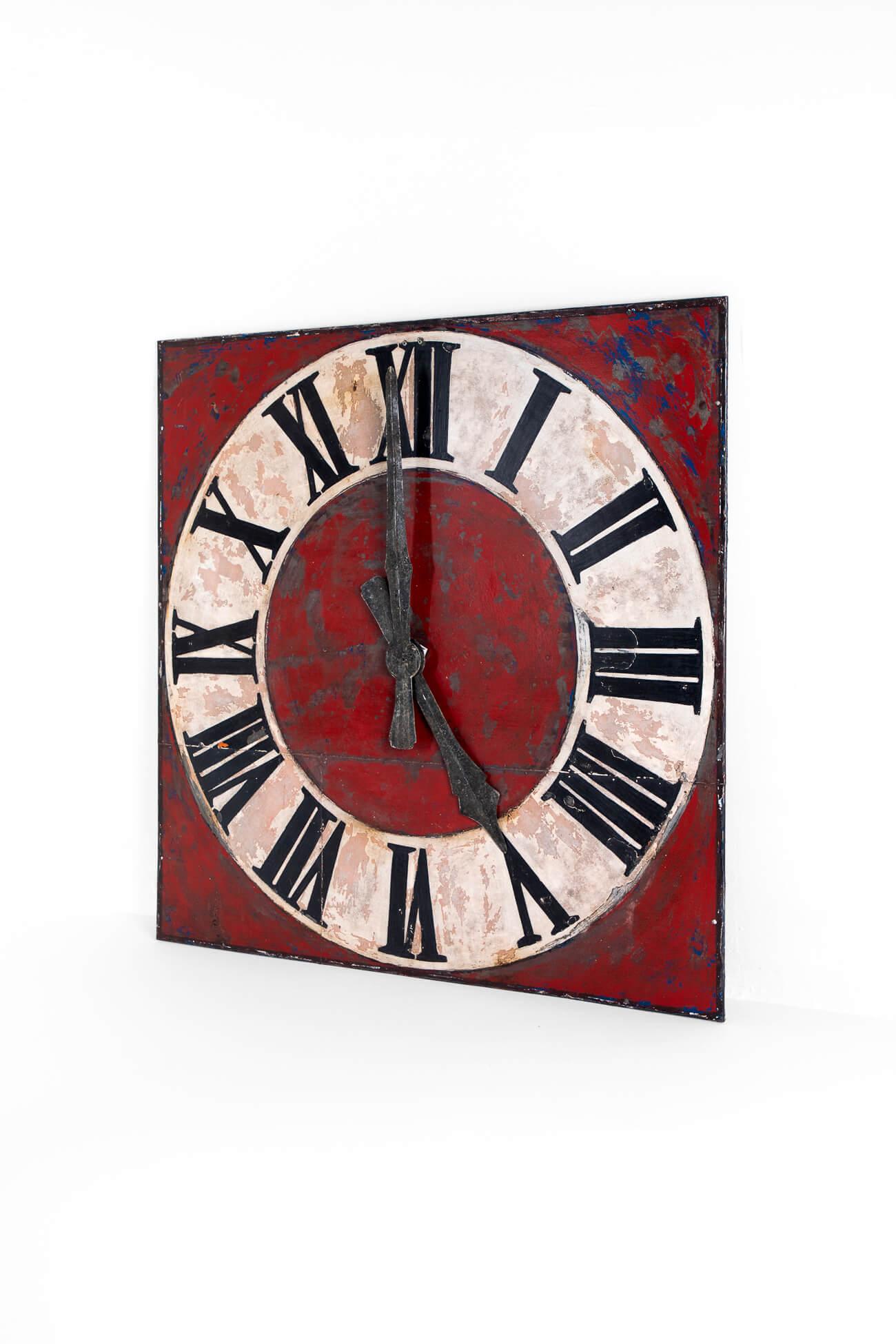 large red wall clock