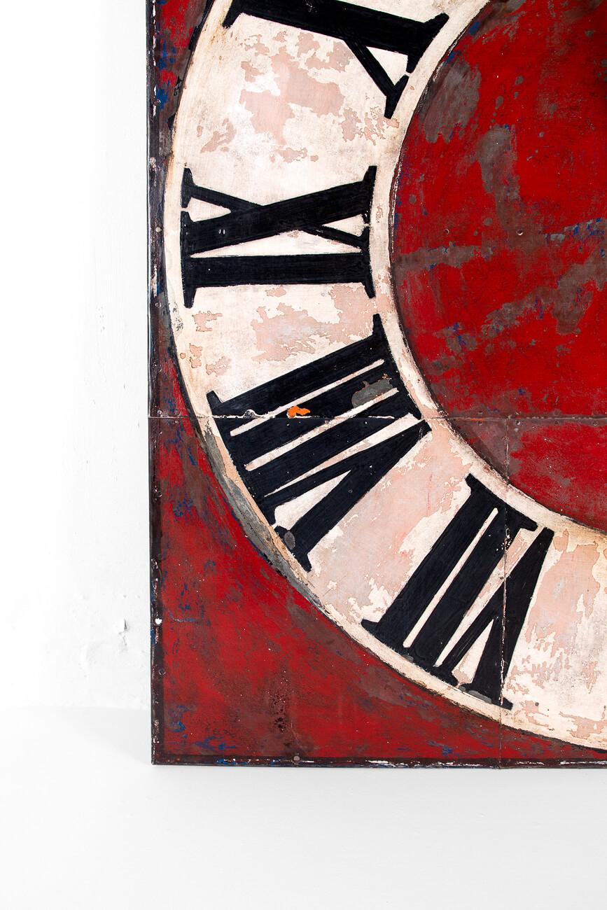 Hand-Painted 19th Century Church Clock Face For Sale