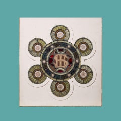 19th Century Church Rose Window With IHS Christogram