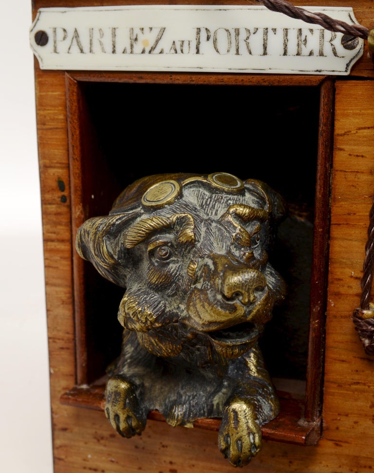 19th Century Cigar Box With a Terrier in a Dog House, French, c1880 For