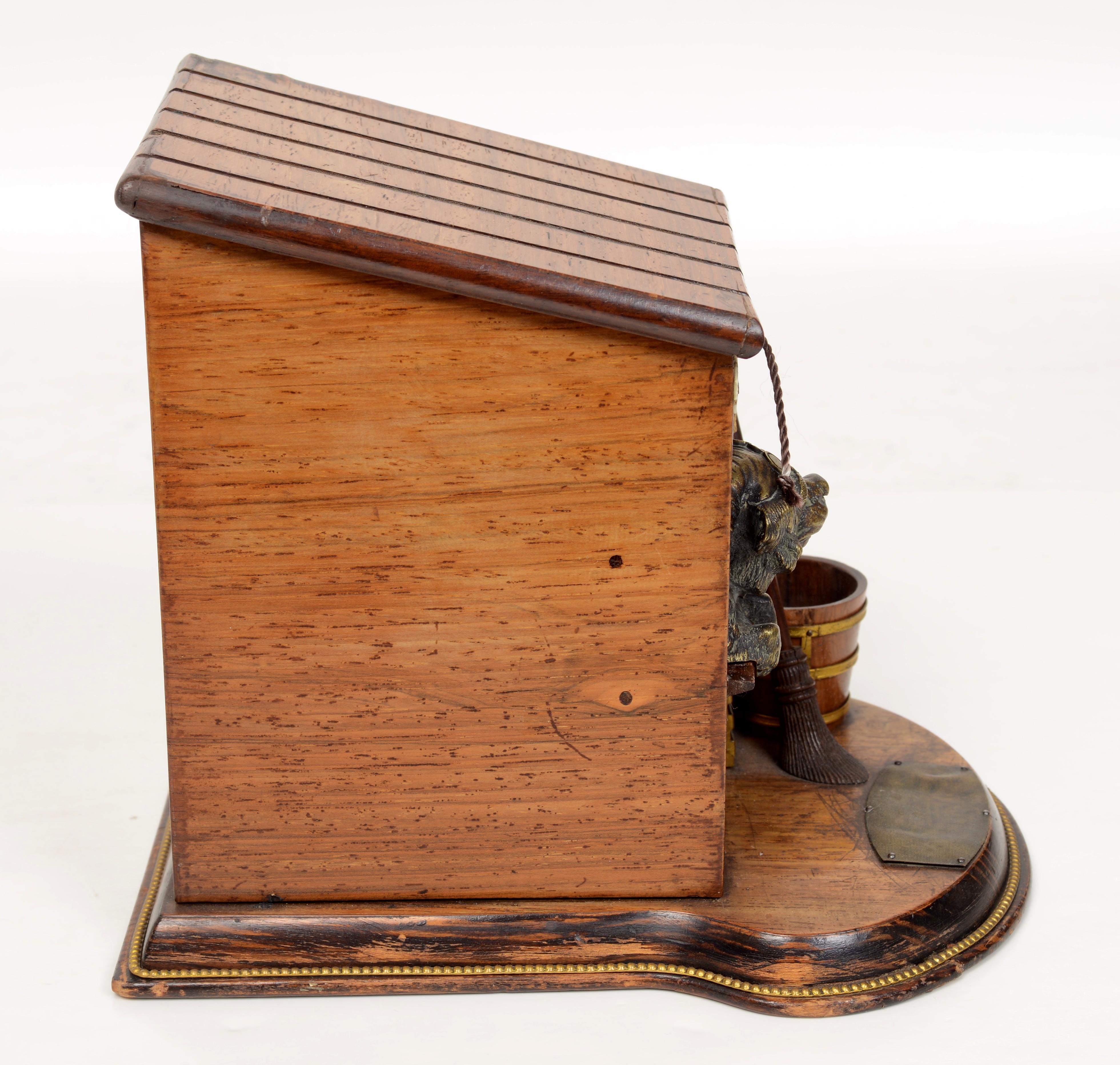 19th Century Cigar Box With a Terrier in a Dog House, French, c1880 For Sale 1