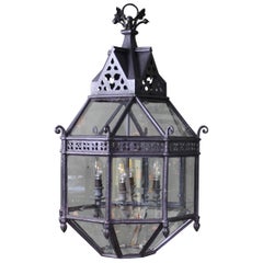 19th Century circa 1830 Regency Iron and Brass Octagonal Lantern Light