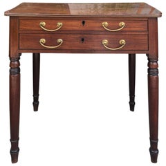 Antique 19th Century/circa 1830s Small Regency Mahogany Writing Table with Two-Drawers