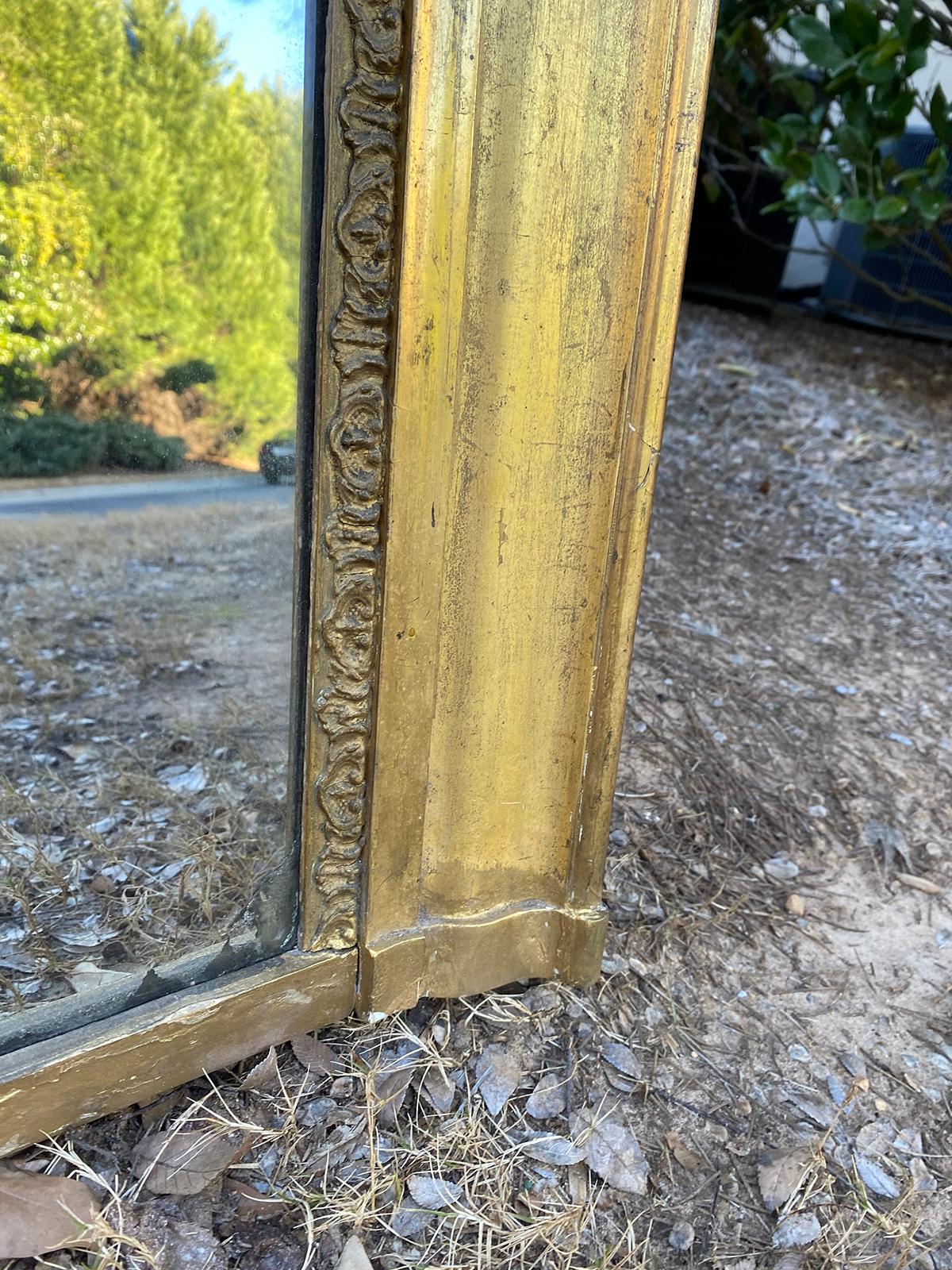19th Century circa 1850 French Rouen Giltwood Mirror by Chavoutier, Old Label For Sale 7