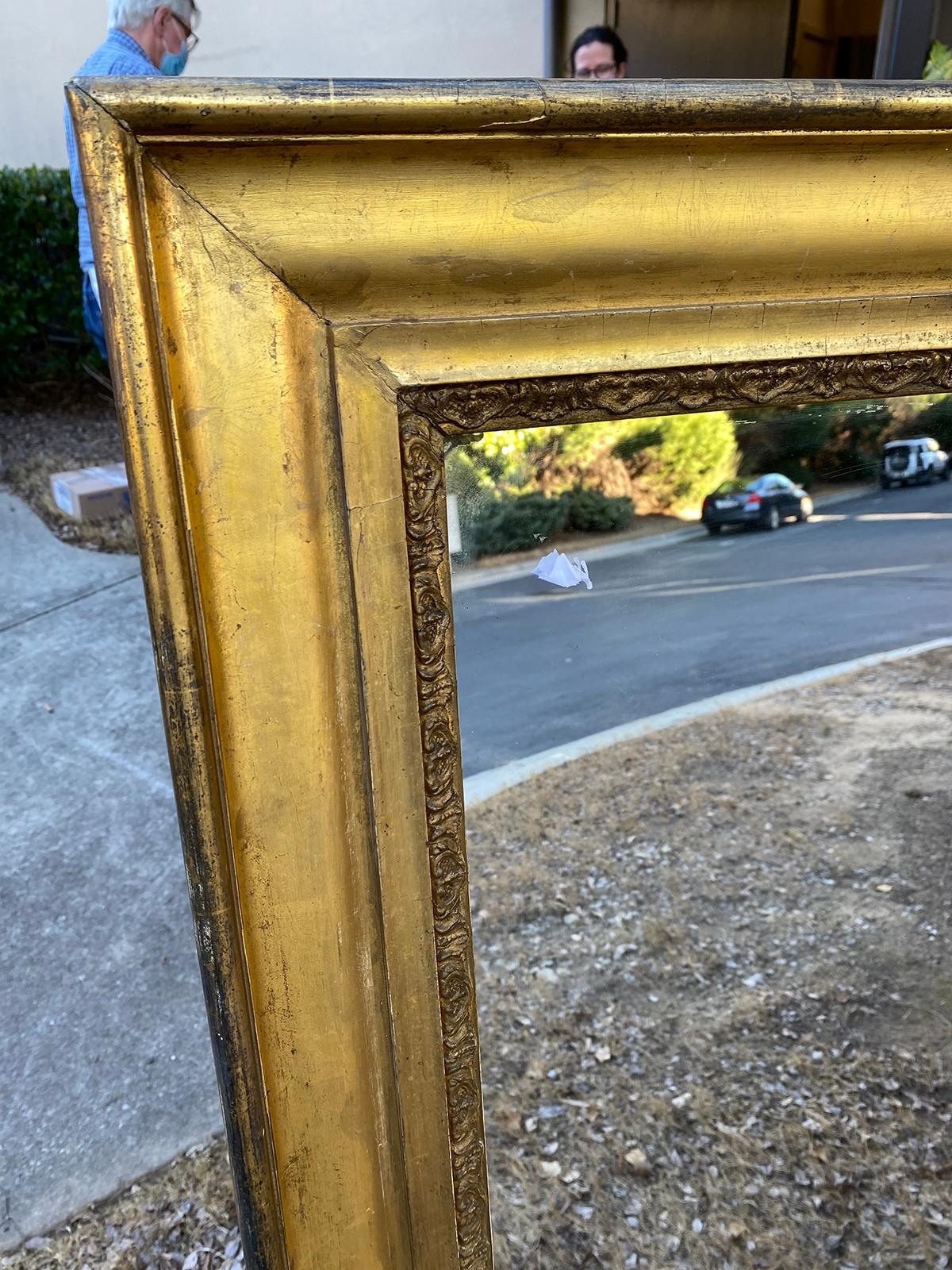 19th Century circa 1850 French Rouen Giltwood Mirror by Chavoutier, Old Label For Sale 4