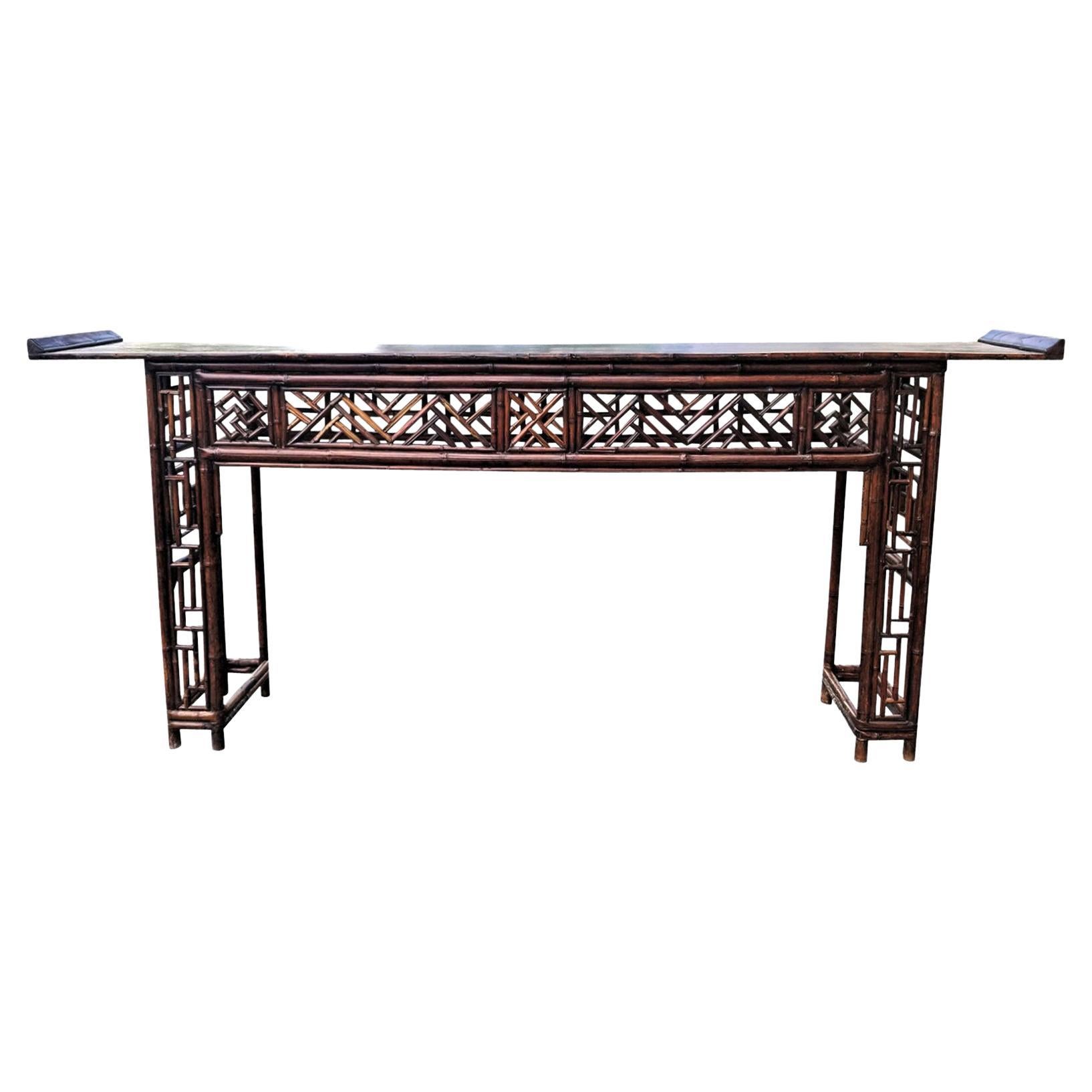 19th Century, circa 1860-1880 Beautiful Fret Work Alter Table For Sale