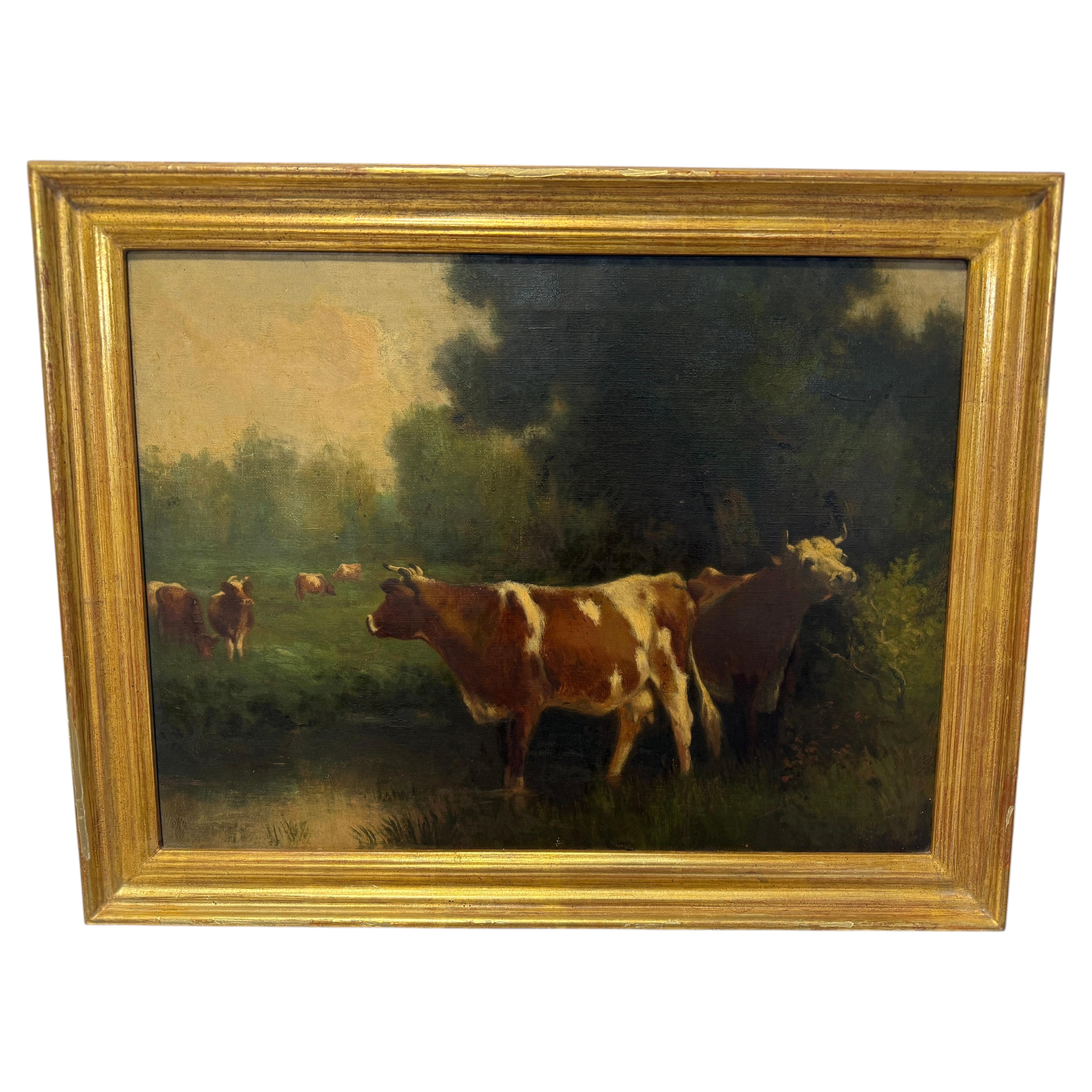19th Century, Circle Of Henry William Banks Davis R.A "Cattle in Pasture" For Sale
