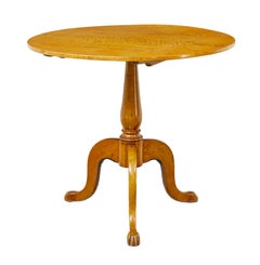 19th Century circular birch tilting occasional table