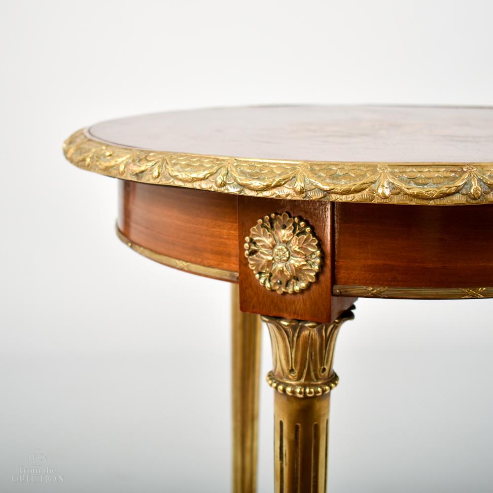 Brass 19th Century Circular Gilded Table For Sale