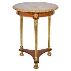 Runder vergoldeter Tisch aus dem 19. Jahrhundert