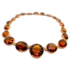 19e siècle Citrines (environ 300 carats), collier en or et en argent