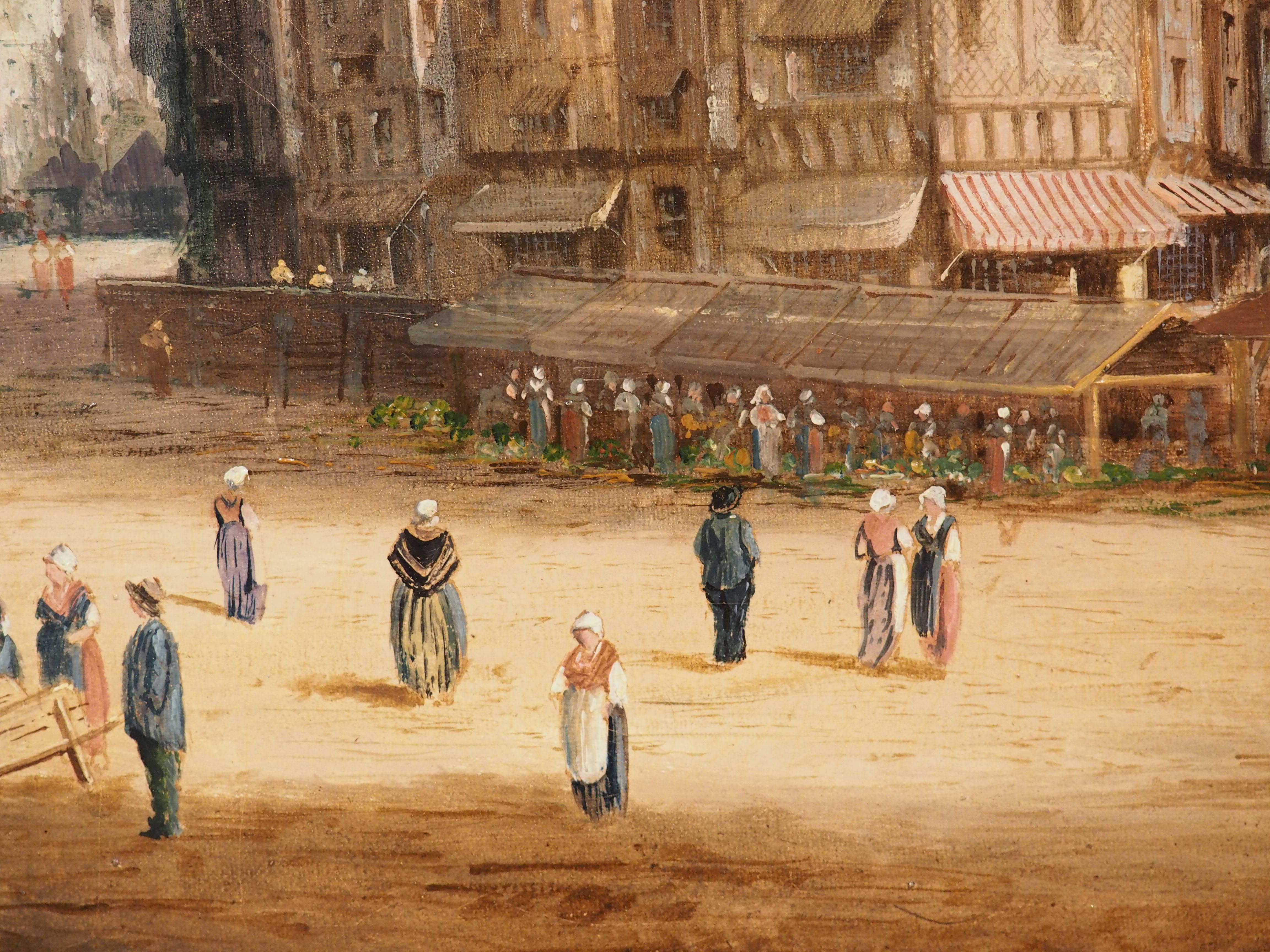 Cityscape, Ölgemälde in vergoldetem Holzrahmen, signiert St. Aubin, 19. Jahrhundert im Angebot 9