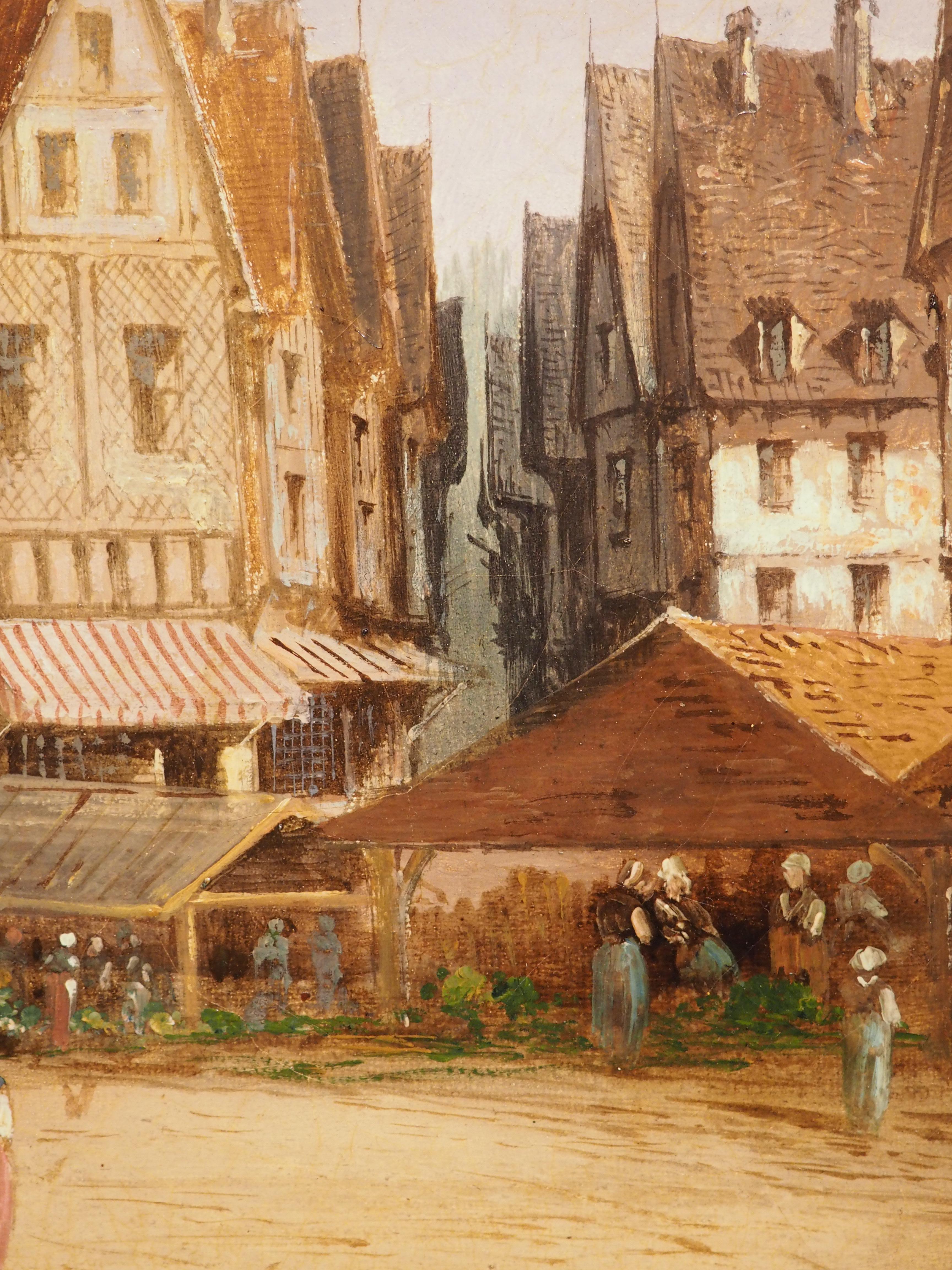 Cityscape, Ölgemälde in vergoldetem Holzrahmen, signiert St. Aubin, 19. Jahrhundert im Angebot 10