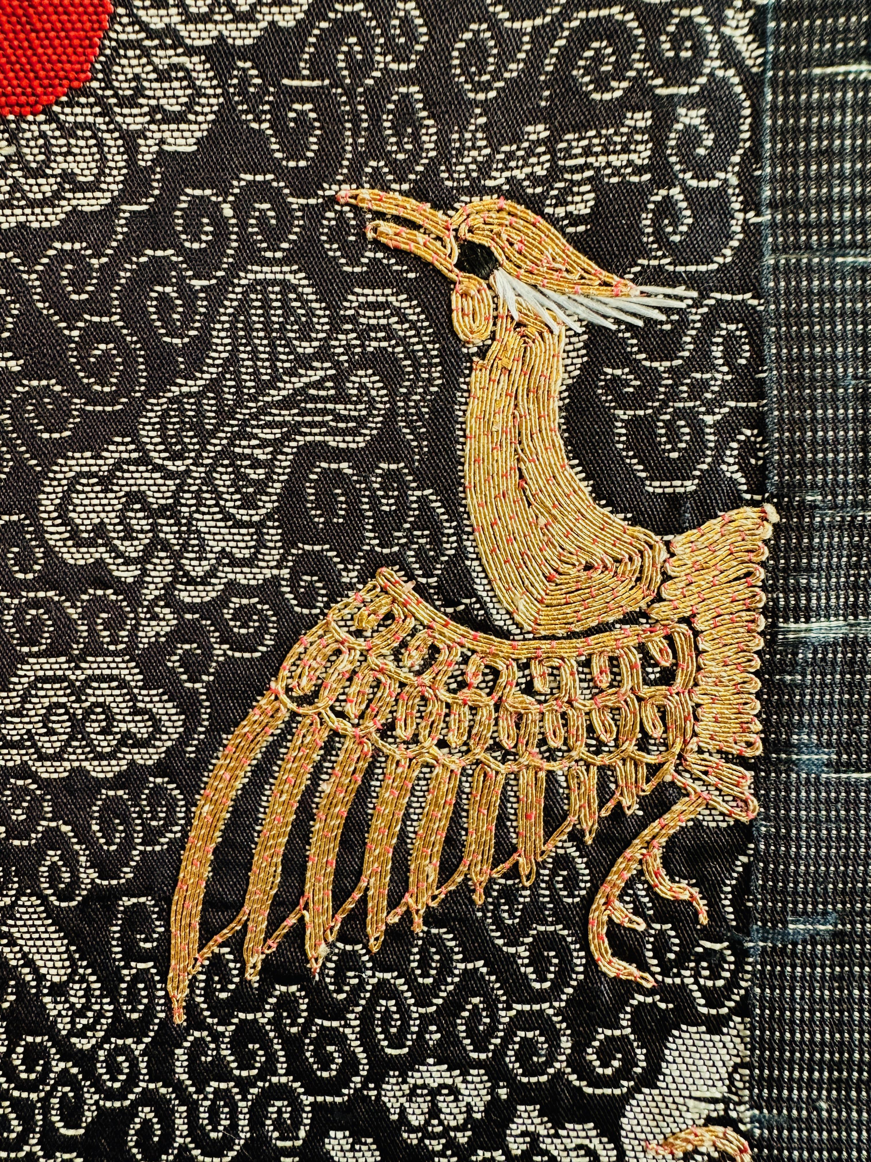Chinese 19th Century Civil Rank Badge with Golden Pheasant For Sale