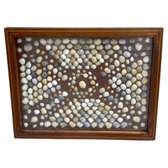 19th Century Civil War (Post) Inlaid Framed Shell Confederate Flag Collage