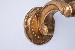 19th Century Classic Baroque Style Wall Lamp Gold painted wood, 1880